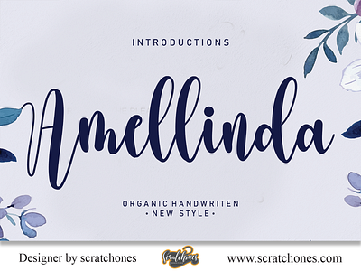Amellinda | Script-Handwriting Font branding brush font calligraphy dafont design download font free font hand writing handwriting handwritten illustration logo romantic font scratchones scratchones.com script vector wedding font
