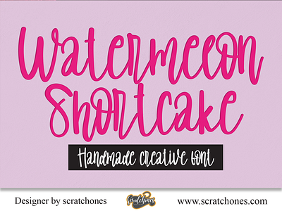 Watermelon Shortcake | Script-Handwriting Font branding brush font calligraphy dafont design download font free font hand writing handwriting handwritten illustration logo romantic font scratchones scratchones.com script vector wedding font