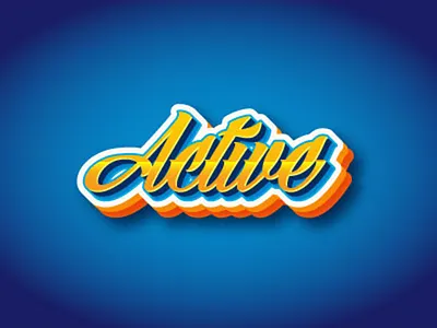 active 3d text effect animation app art branding clean design flat illustration logo ui