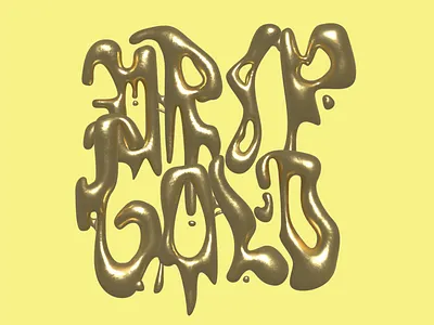 Type Experiment 4 3d gold letter metal shape type typography