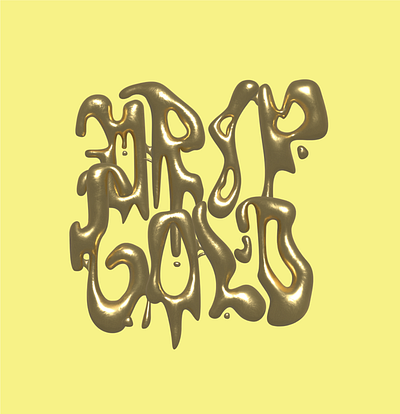 Type Experiment 4 3d gold letter metal shape type typography