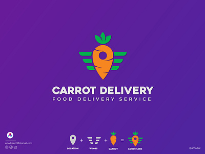 Carrot logo | Delivery pin | Logo design abstract logo brand branding carrot carrot fly carrot logo colorful logo creative delivery pin flat fly logo graphic design location pin logo logos marketing agency minimal logo modern logo pin logo startup logo