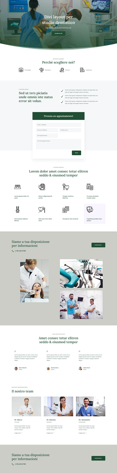 Layout Divi per studio dentistico design divi illustration web wordpress wordpress blog wordpress design