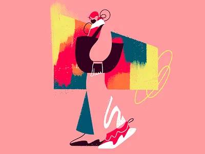 Autumn walker 2d character art blog illustration character character design colors flat illustration girl character graphic design illustration love procreate shapes sneakers texture vector