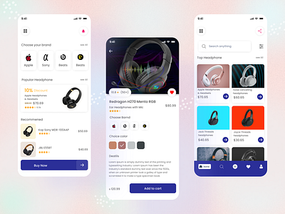 Online Shop - eCommerce Store App Design Headphone app design app ui apps apps design e commerce e commerce e commerce design e commerce shop ecommerce app headphone headphone design mobile mobile app mobile app design mobile app ui mobile design online trending ui design ux design