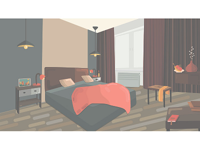 Warm vector interior cartoon design flat design illustration sketch ui vector дизайн интерьера домашний дизайн интерьер реклама