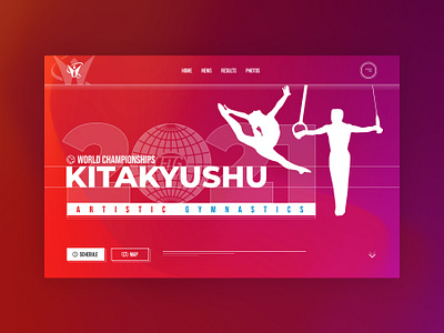 Gymnastics World Championships Event Website 2021 championships competition design event graphic design gym gymnastics hero section landing page mesh gradient sport sports ui ui design ux web design website world