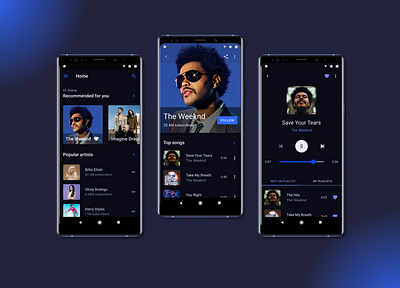 Music player app albumart albumcover app band design music musician player ui