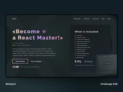 Daily UI 036 • Special Offer 036 100daychallenge bootcamp coupon coupon codes course dailyui 36 dailyuichallenge dark e commerce enroll preorder product page promo react sale special offer store