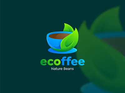 ECOFFEE Nature Beans art bean brand brand identity branding cafe coffee colorful company creative design graphic design icon illustration logo logogradient symbol vector