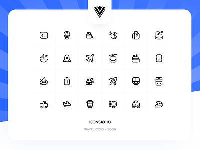 Travel Icons - Iconsax V2 ( Soon ) airplane bus car design icon icondesign iconography iconpack iconset minimal mobile ticket travel ui vuesax