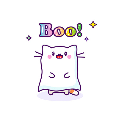 Boo! boo cartoon cartoon character cartoon illustration cat character character design cute cute illustration cuteart ghost halloween holiday illustration kawaii kawaii art scary seasonal spooky