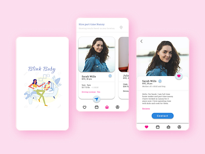 Nanny Finding App app baby sitter beauty design figma nanny finding app ui ux