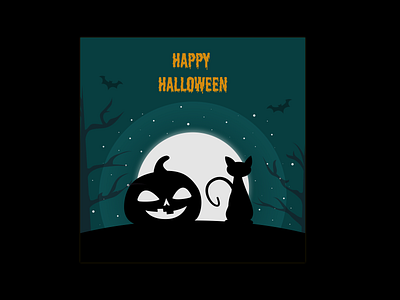 Halloween Card- Happy Halloween branding figma figmadesign halloween illustration november simple uidesign vector