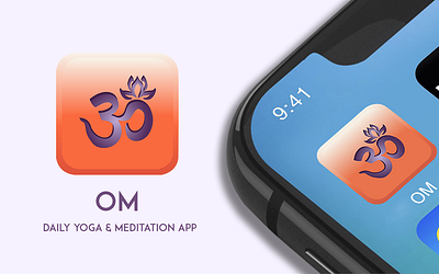 OM App Icon for Daily UI #005 adobe illustrator app icon branding daily ui design design illustration figma graphic design graphic illustration icon design illustration logo logo design product design ui ui design yoga app