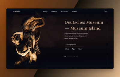 Главная страница музея design figma landing page museum ui web website