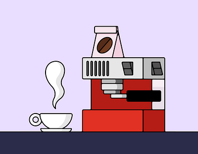 Sunday morning coffee adobe illustrator coffee coffee machine color palette espresso espresso machine illustration illustrator quickmill weekend sketch