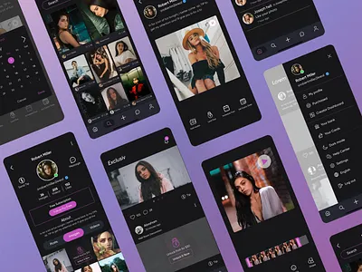 Social Media App - Exploration app design 2022 app exploring page app notification page app posting page app profile page app setting page creative app design homepage app screen mobile mobile app modern app 2022 social media app social media app expoloration ui ux design uiuxdesign