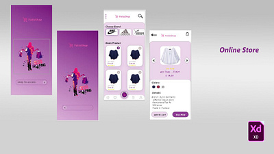 Online store design with Adobe xd and photoshop adobe xd app girl clothes online store photoshop purble shopping ui