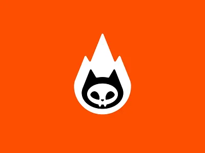 Spooky Cat cat cats creepy emblem fire halloween halloween design ildanflash logo night scarry skull spooky