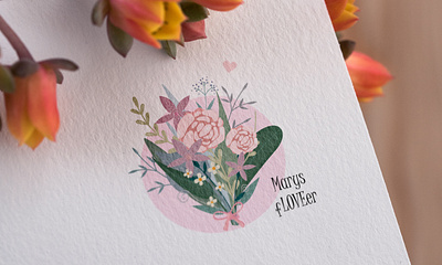 Logo for a flower company illustration typography vector