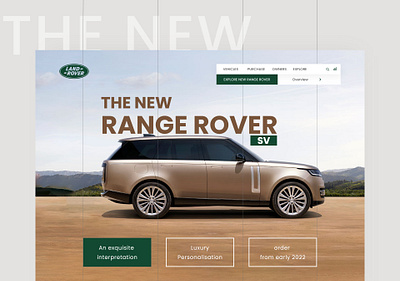 Automotive Landing Page automotive design branding car dashboard car landing page electric car futuristic graphic land rover landingpage range rover refinement and luxury self driving uiux user interface website