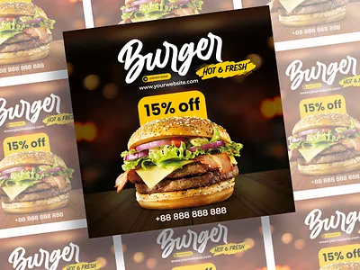 Burger Facebook Post Design branding burger burger branding burger post design burger poster design classic logo creative logo design facebook post facebook post design graphic design logo logo design logodesign modern logo motion graphics simple logo social media social media design social media post design