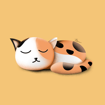 Sleepy Cat affinity designer animal brush cat cute graphic design illustration sleep yellow