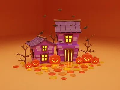 Happy Halloween 3d 3d art 3d design 3d illustration 3dart 3dcard blender card helloween helloween art helloween illustration helloween pumpkin illustration pumpkin