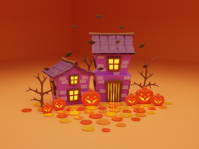 Happy Halloween 3d 3d art 3d design 3d illustration 3dart 3dcard blender card helloween helloween art helloween illustration helloween pumpkin illustration pumpkin
