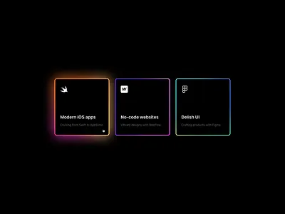 Gradient cards.