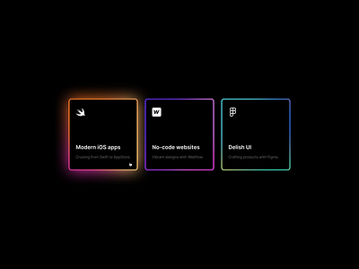 Gradient cards.