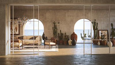 Ancient Sea House 3d architecture cgi design interior render rendering