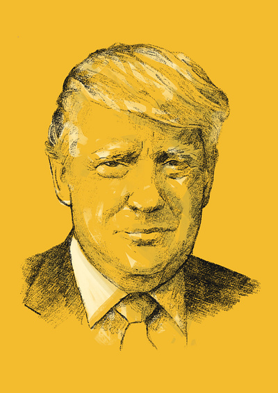 Mr. Trump faces illustrated illustrated portrait illustration illustrator people portrait portrait illustration portrait illustrations president procreate trump yellow