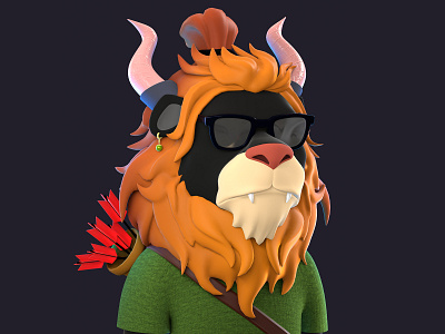 3D Lazy Lion 🦁 3d 3d animal 3d lion 3d model animal blender design eth ethereum fanart graphic design illustration illustrations lazy lion library lion nft resources