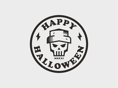 Halloween Logo Design 2021 aveiro badge brand branding design design grafico exploration graphic design halloween logo logodesign logotype portugal romeu pinho skull thunder thunder district