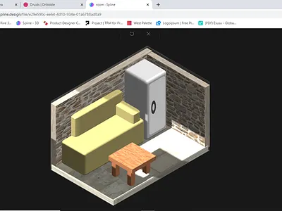 The Room 3d graphic design illustration ui
