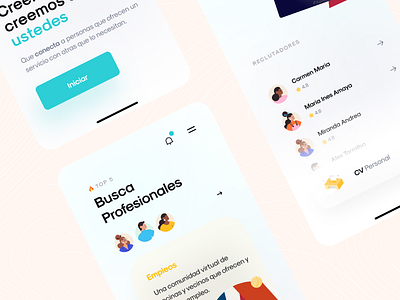 💼 Emplea Vecino UI app branding design figmadesign flat glassy graphic design ui vector