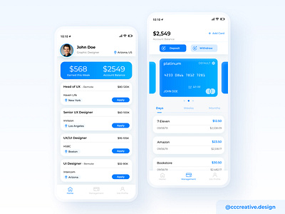 Job Management App UI Design blue branding design clean clean interface color pops design gradients inteface product design ui ui design uiux ux ux design