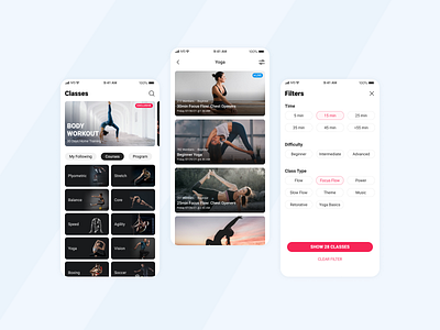 Sports Class app class design sports ui ux