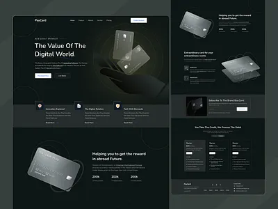 The Card landing page design interaction. branding card card landing page cardlandingpage dark devit card e commerce earn home page interface landing page mastercard product product landing page simple ui design ui interface uiux web design website