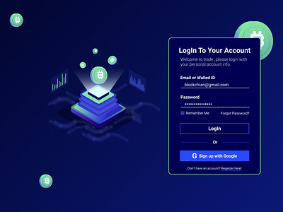 Blockchain Login Page blockchain blockchain ui design blockchain ux blockchain ux deisgn blockchain website design landing page ui login page login page website ui login ui ui ux website design