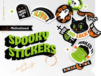Halloween Stickers animation bad luck black cat bones boo cheeky ghost gif giphy giphy channel halloween looping gif mocktober motion motion graphics spooky sticker tombstone vampire