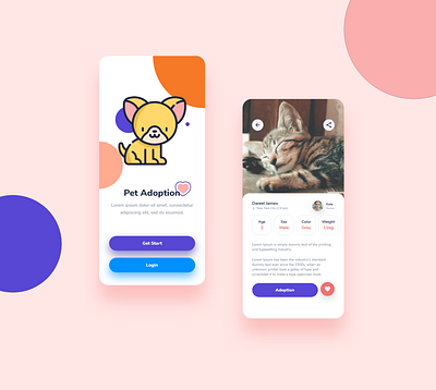 Pet Adoption App adoption animal rights animals app concept app design cats design dogs jerry kind mobile design pet pet lovor play play with animals searching for pets tom ui ux