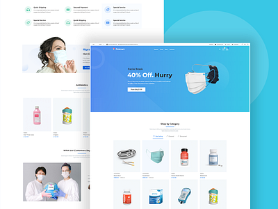 Pinkmart WordPress Woocomerce Theme - Medical Shop blue covid design elementor envato figma illustration medical medical demo medical shop medical store products shop store themeforest ui woocomerce wordpress xd