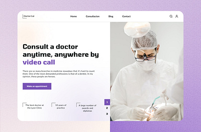 Дизайн главной страницы врача design doctor figma landing page minimal ui ux website медицина