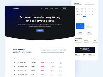 Cryptobhizer Landing Page binance bitcoin bitcoinlandingpage clean crypto cryptocurrency cryptolandingpage design minimal mining ui userinterface ux