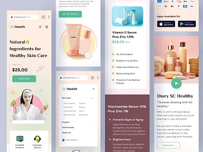 Responsive - Skin Care Healthy design healthy landing landing page landing page design landingpage mobile responsive sc healthy skin care web web design
