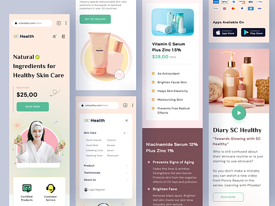 Responsive - Skin Care Healthy design healthy landing landing page landing page design landingpage mobile responsive sc healthy skin care web web design