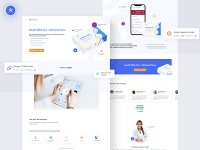 SelfDecode assignment task analysis branding design dna gene health healthcare illustration kit lab online hospital landing page neel prakhar report sharma ui ux web website xd figma